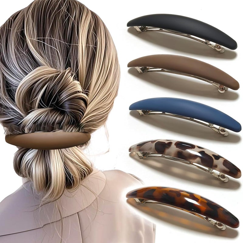 Markuii Large Hair Barrette 4 Inch No Slip Not Easy to Break French Hair Clips for Women Thick to Thin Hair, 5 Pack - Image 1